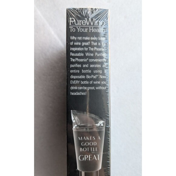 NEW The Phoenix Reusable Wine Purifier w/3 Bio Pod Filters NIB SEALED - Picture 3 of 3